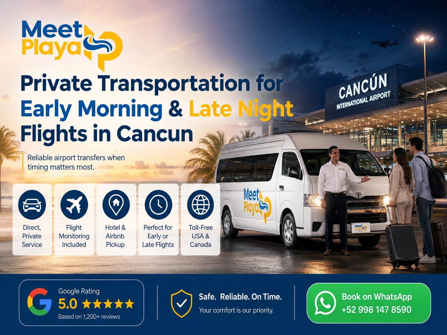 Private Transportation for Early Morning & Late Night Flights in Cancun