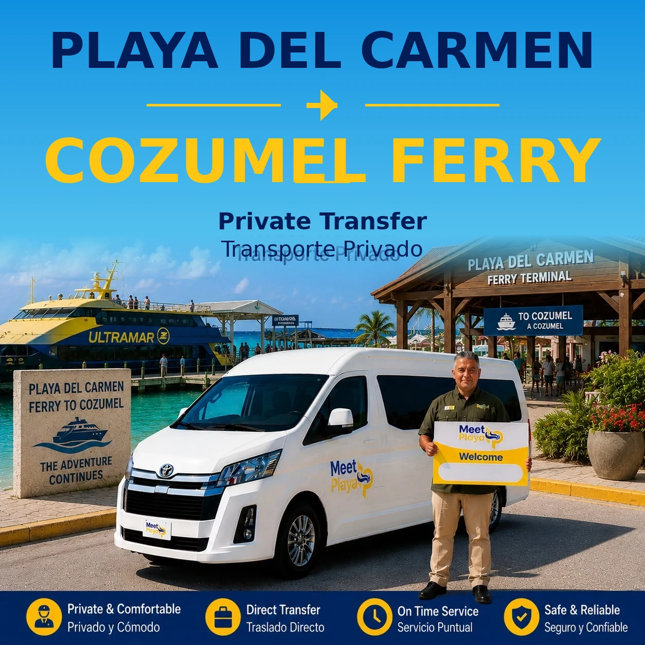 Playa del Carmen to Cozumel Private Shuttle
