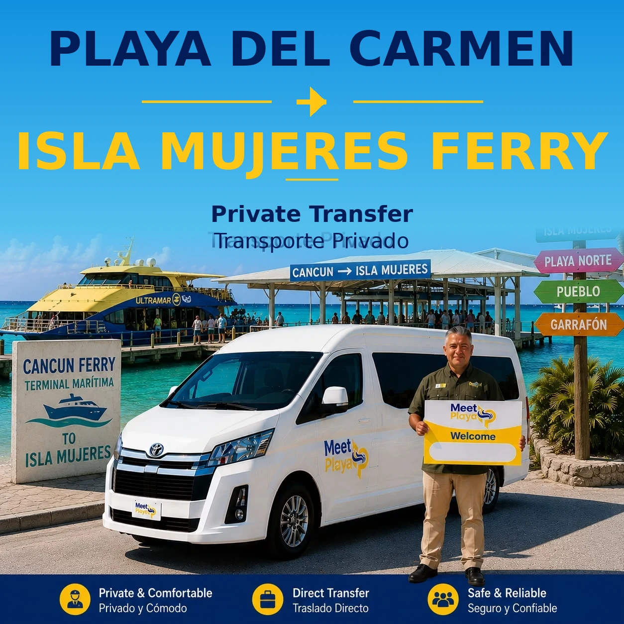Playa del Carmen to Isla Mujeres Private Transfer
