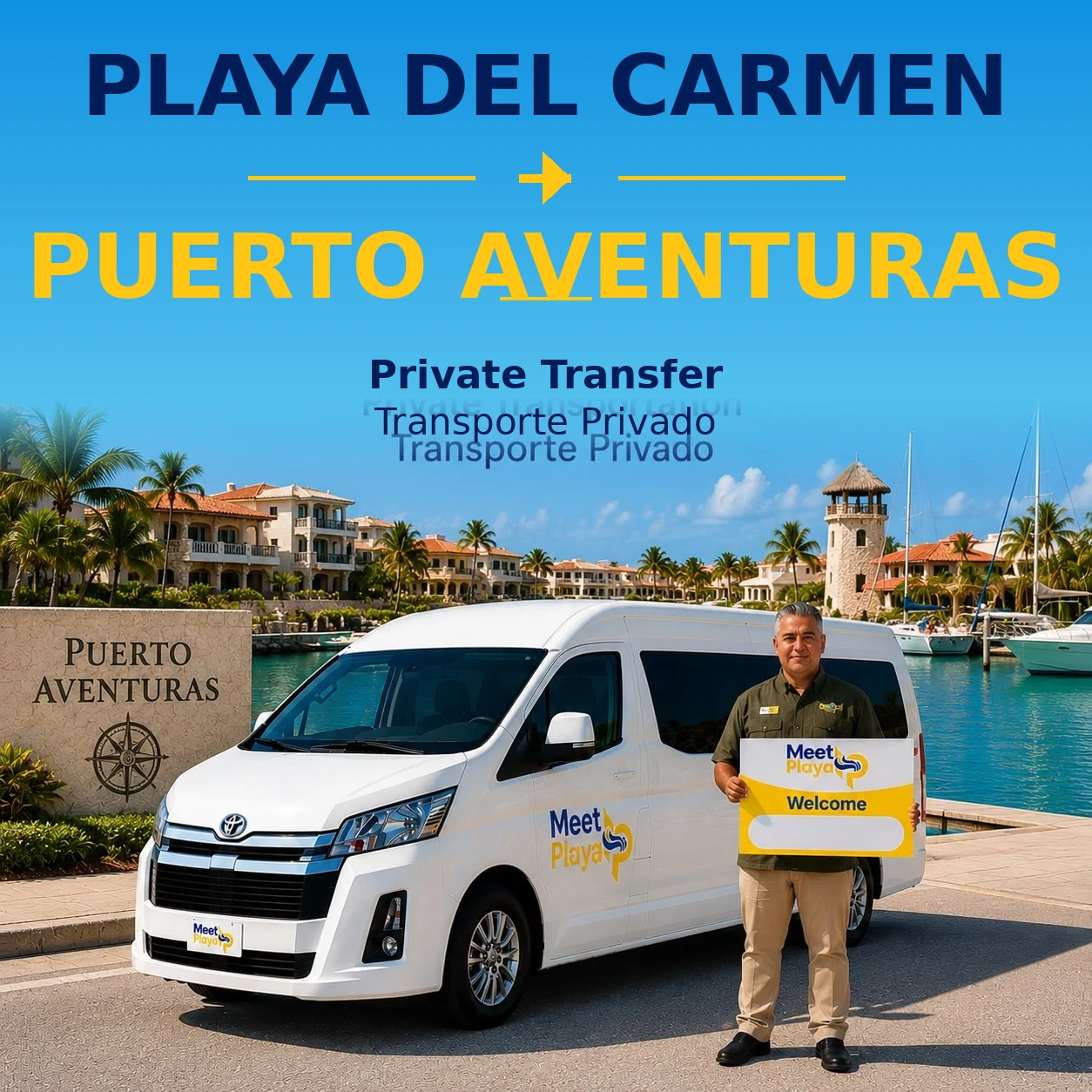 Playa del Carmen to Puerto Aventuras Private Transportation