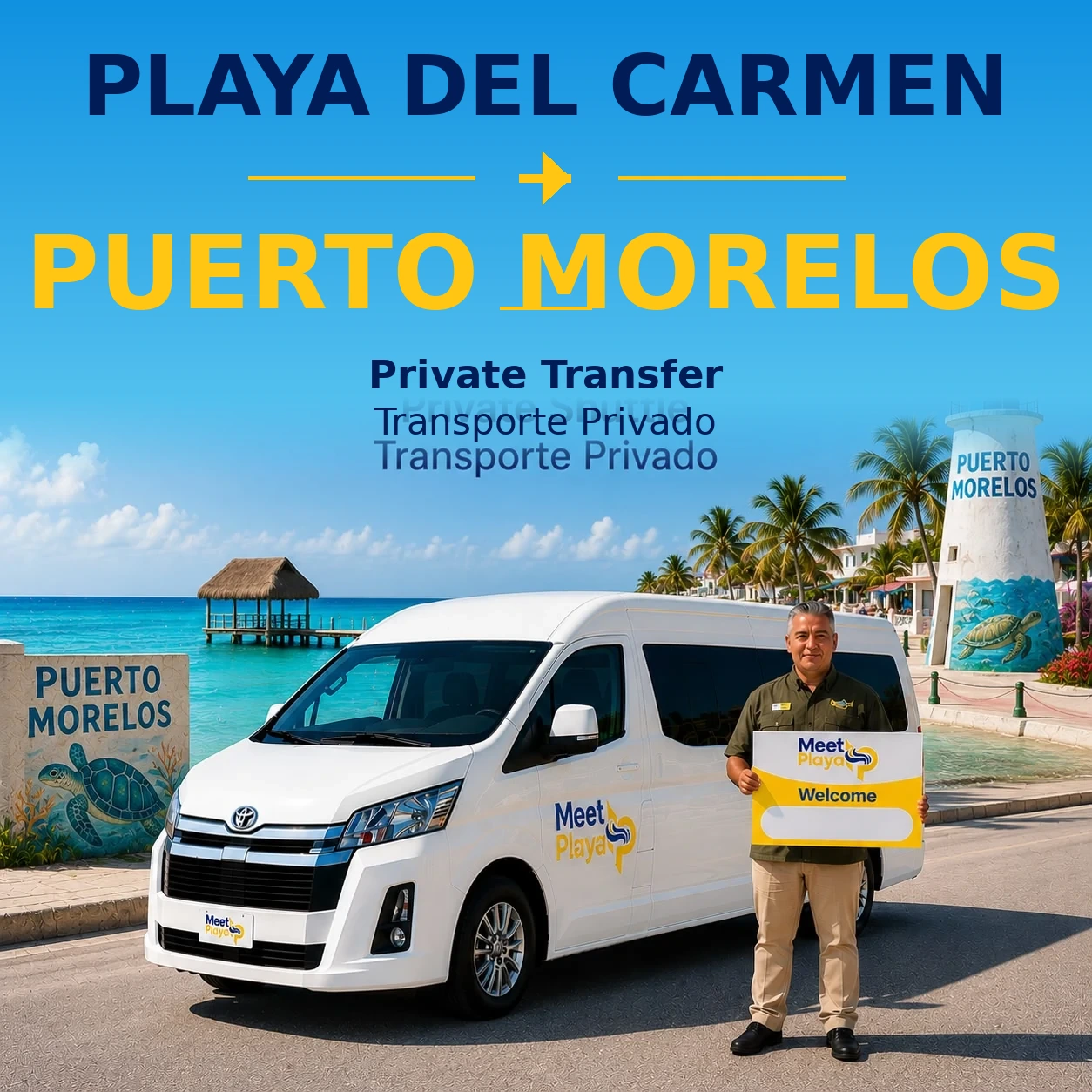 Playa del Carmen to Puerto Morelos Private Shuttle