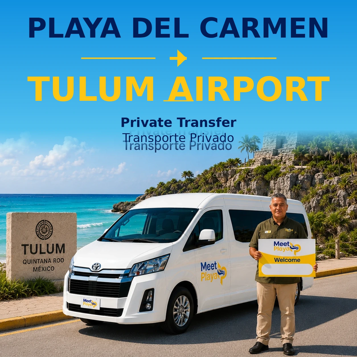 Playa del Carmen to Tulum Airport Private Transportation